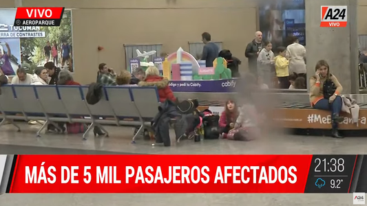 Miles de pasajeros sufrieron demoras en Aeroparque por un paro de la empresa Intercargo