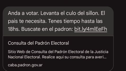 Andá a votar, levantá el culo del sillón: el violento mensaje que se viralizó en las elecciones de CABA