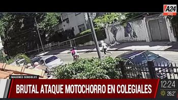 Colegiales: violento ataque motochorro a una mujer. (Captura de Tv) Colegiales: violento ataque motochorro a una mujer. (Captura de Tv)