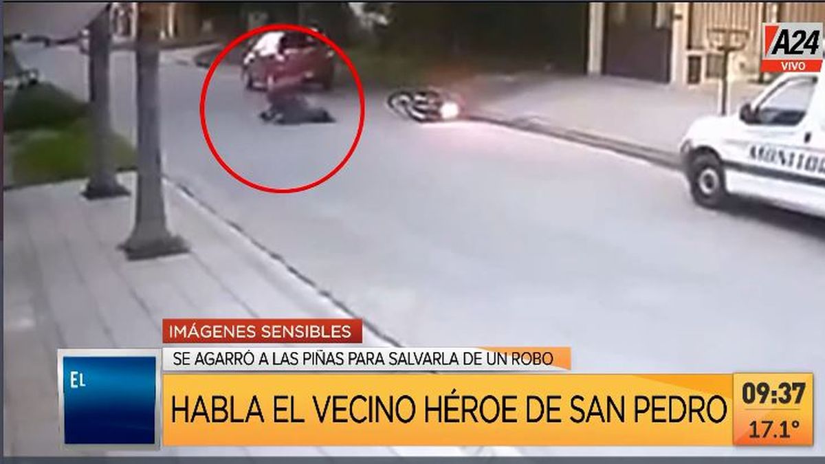 San Pedro: así un vecino héroe salvó a una mujer de un robo. (Captura de Tv)