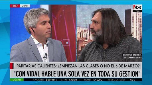 Baradel descartó intencionalidad política en los paros: Quiero que mi hija tenga clases todos los días
