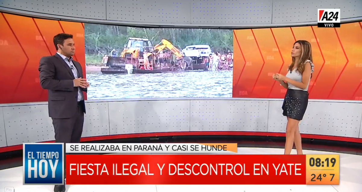 Fiesta clandestina: por el exceso de gente casi se hunde un yate en el río Paraná