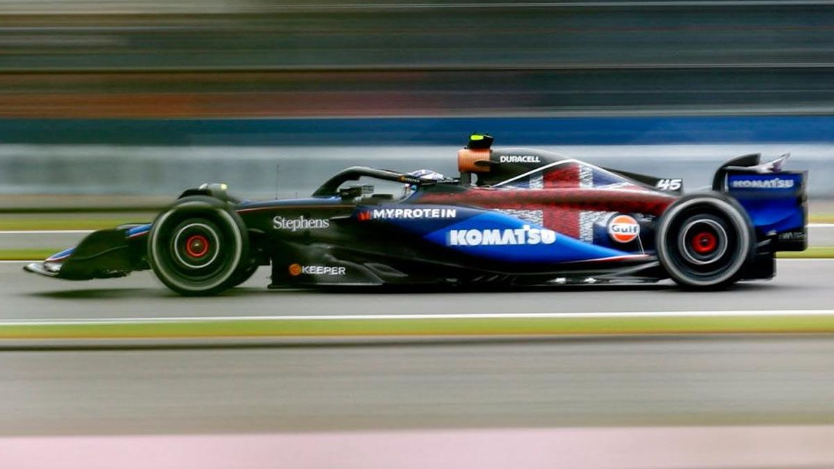 Colapinto, en las pruebas libres de Williams en Silverstone. Ahora será piloto oficial por lo que resta del año. (foto: Gentileza panorama)