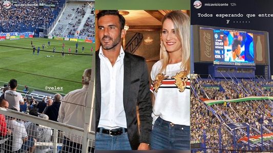 Mica Viciconte acompañó a Fabián Cubero en su último partido como futbolista: Todos juntos
