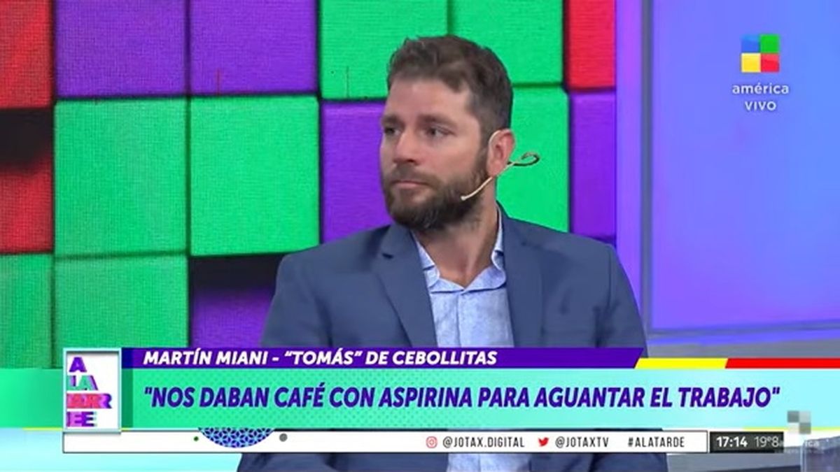 El ex Cebollitas Martín Miani aseguró que los productores de la tira les mezclaban a los chicos café con aspirina, para que resistiesen las largas horas de trabajo. 