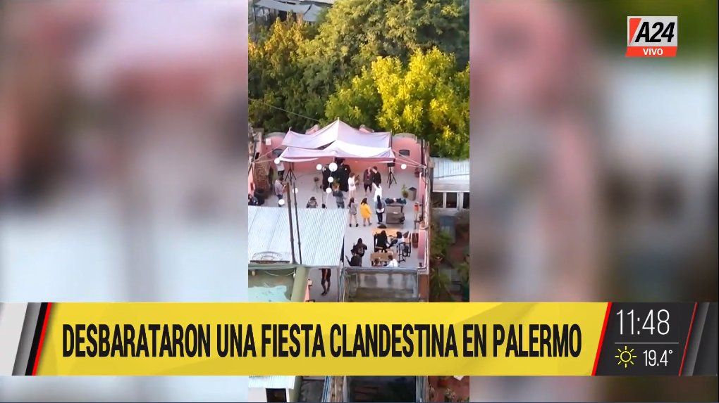 Cinco detenidos y 26 jóvenes imputados por la fiesta clandestina en Palermo (Foto: captura de TV).