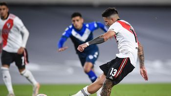 Enzo Fernández y su primer gol en River, que le ganó 2-0 a Vélez.&nbsp;