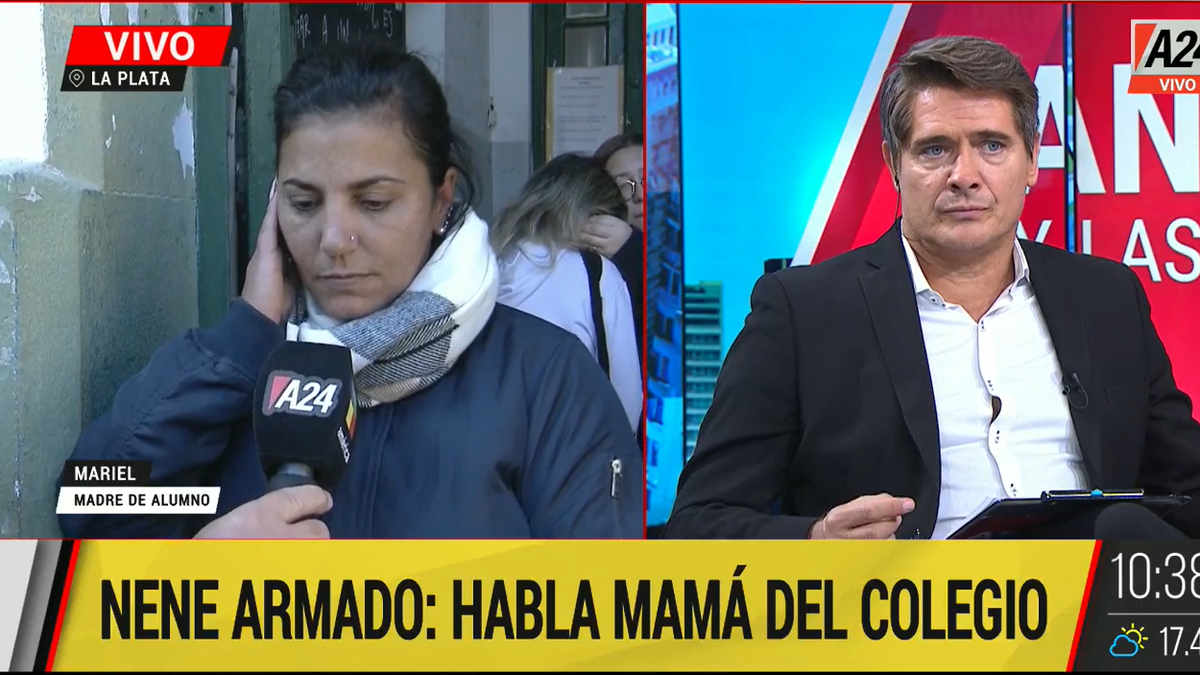 Un nene de 11 años fue armado a la escuela y los padres piden explicaciones. (Foto: Captura A24)&nbsp;
