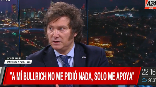 Javier Milei: El apoyo de Patricia Bullrich y Mauricio Macri es incondicional, no me pidieron nada