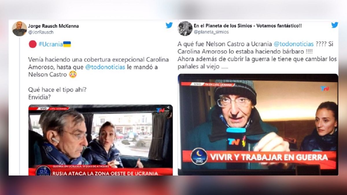 Duras críticas contra Nélson Castro tras su arribo a Ucrania para cubrir la guerra junto a Carolina Amoroso
