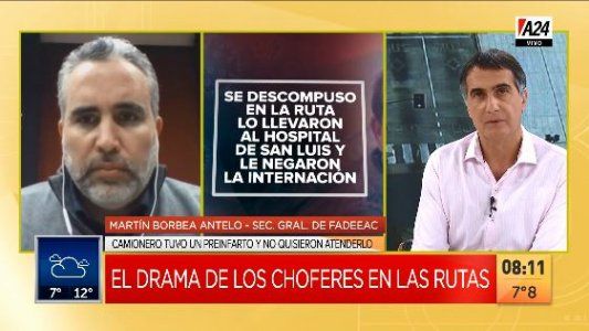 Camionero tuvo un preinfarto y le negaron la atención sanitaria