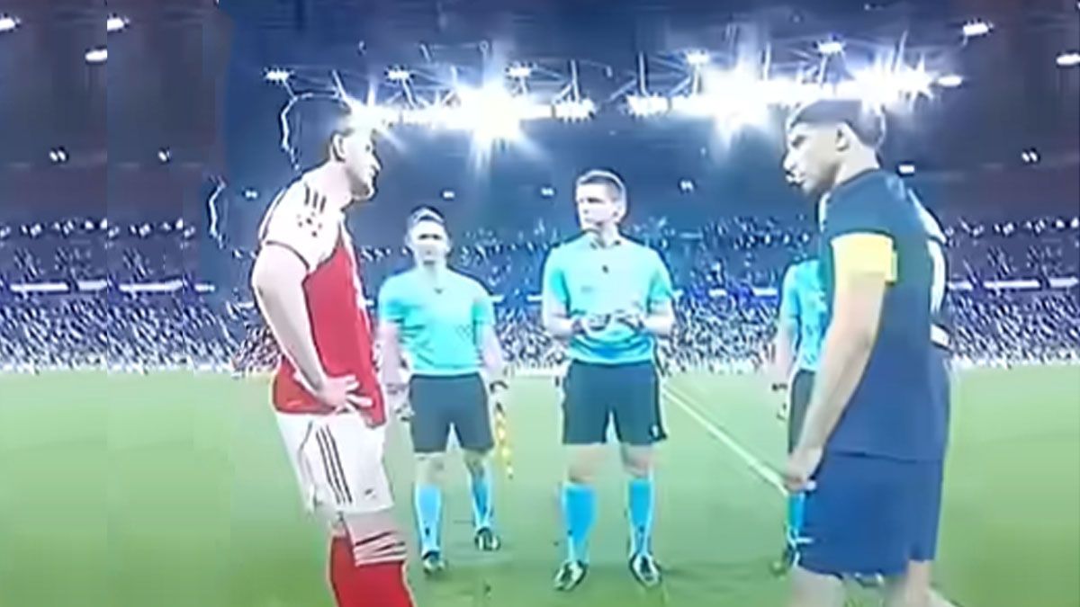 Sorteo de la final de la Champions por penales. El PSG ganó el arco en donde patear y también ejecutar en primer término. Ganó la copa y la FIFA quiere ahora revisar el sorteo para los 16avos de final de la Copa del Mundo. (foto: Captura de TV)