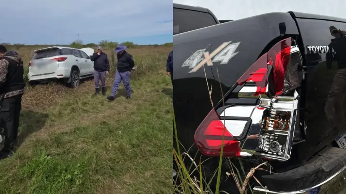 La Toyota SW4 blanca fue abandonada por sus ocupantes, que escaparon hacia una zona de monte. (Foto: gentileza Diario Chaco).