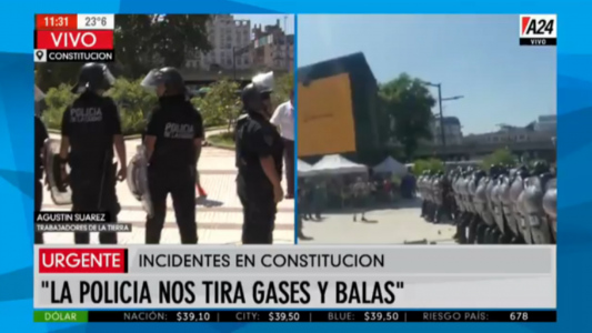 Incidentes en Plaza Constitución: la Policía impide que feriantes protesten por los aumentos de precios