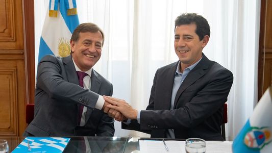 Wado de Pedro y Rodolfo Suárez reforzaron la unidad a través de un convenio para manejar los recursos hídricos