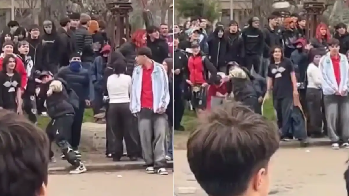 La jornada se desarrollaba con normalidad hasta que un grupo de adultos irrumpió y comenzó a arrojar objetos contra los participantes. (Foto: captura de pantalla)
