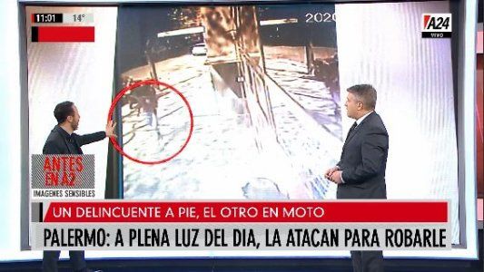 Robo a plena luz del día en Palermo: un delincuente a pie y otro en moto
