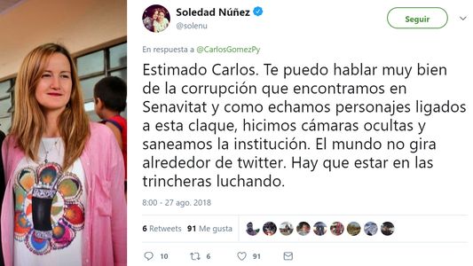 Carlos Gómez disparó contra Sole Núñez... ¡y ella le respondió así!