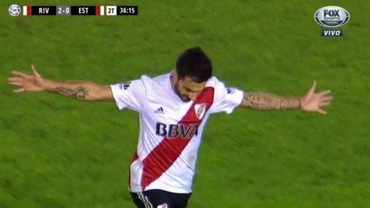 River-Estudiantes: el video del gol de Scocco con una gran definición para liquidar el partido en la Superliga