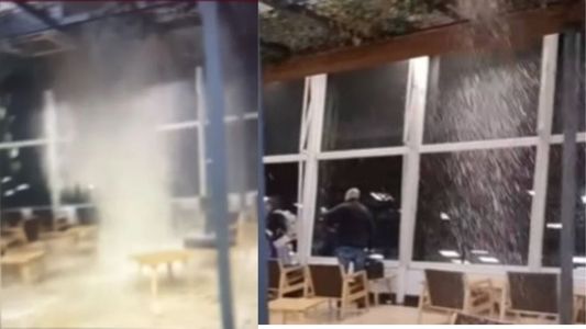 Derrumbe en Aeroparque: se desplomó parte del techo por la fuerte tormenta en la Ciudad