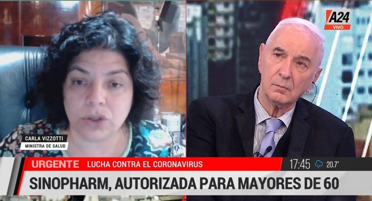 Carla Vizzotti entrevistada por Mauro Viale.