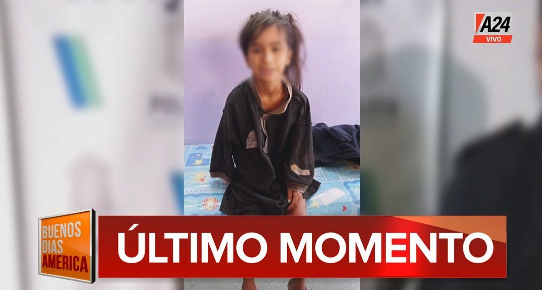 Primera imagen de Maia con vida tras ser secuestrada durante tres días (Foto: captura de TV).