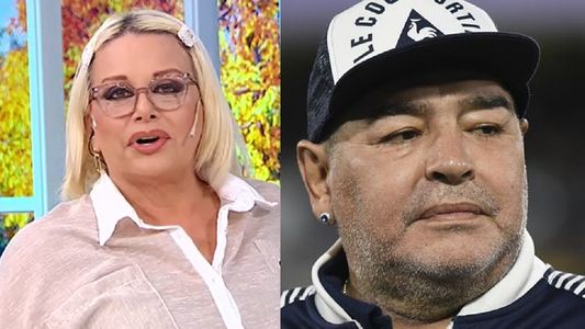 Picante reflexión futbolera de Carmen Barbieri al ver un detalle en una foto de Diego Maradona