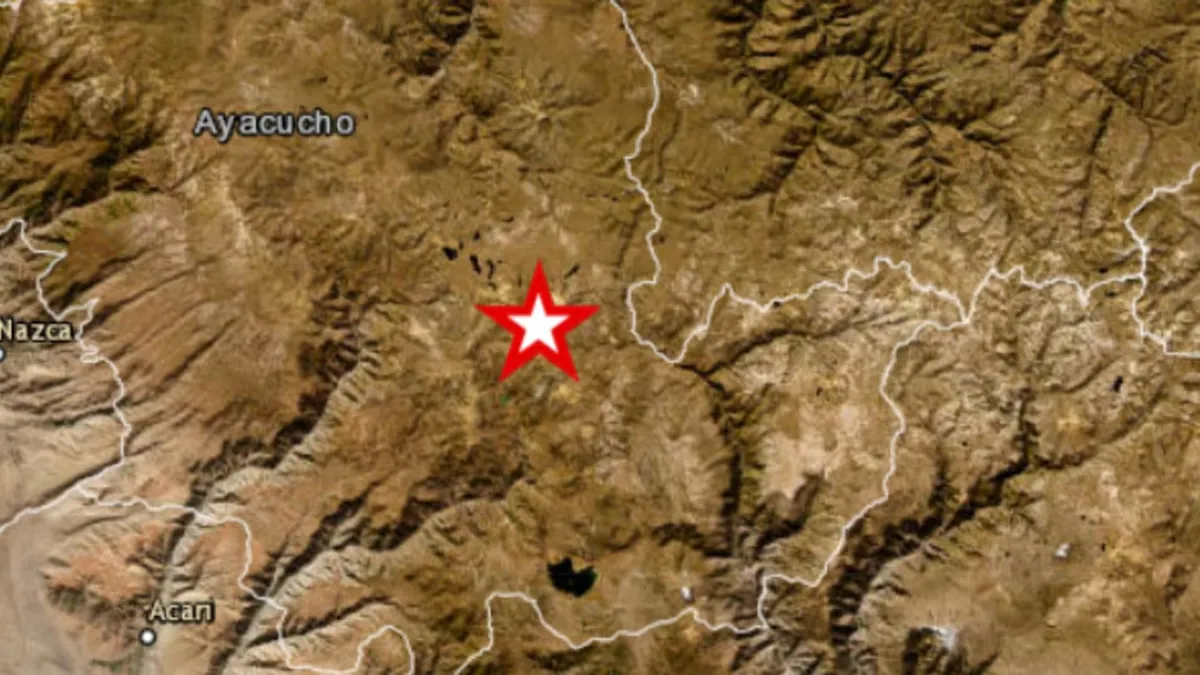 El epicentro del terremoto en Perú. (Foto: IGP).