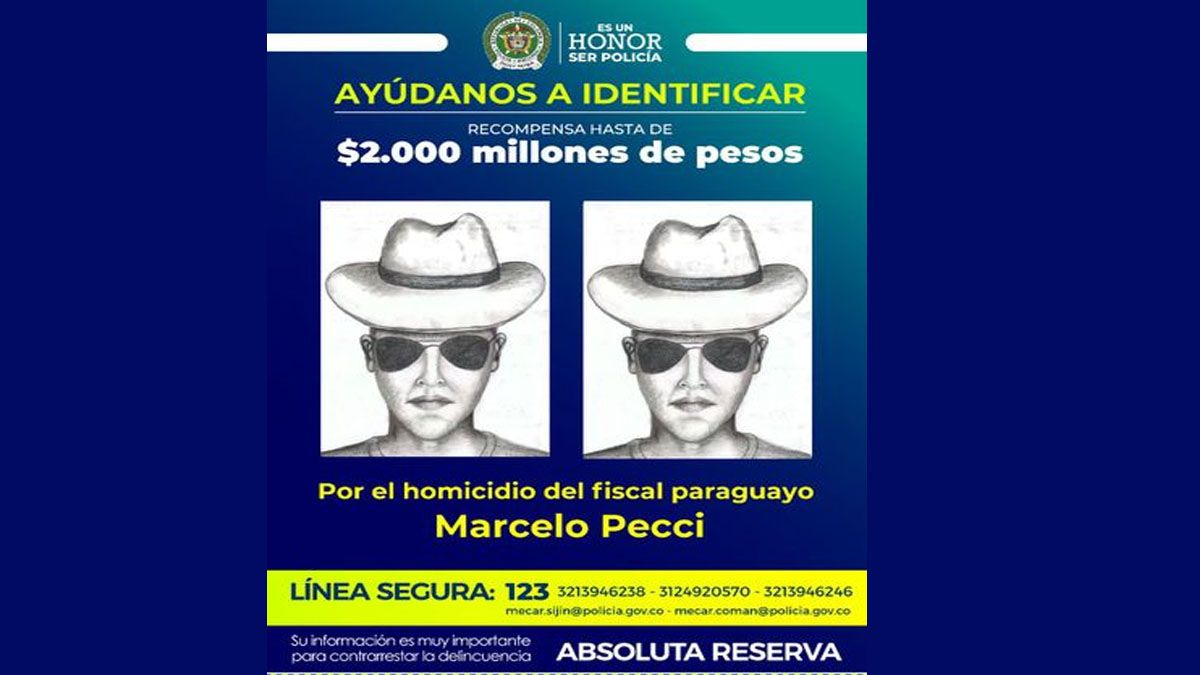 El curioso identikit difundido por la policía de Colombia (Foto: Gentileza La Nación de Paraguay)