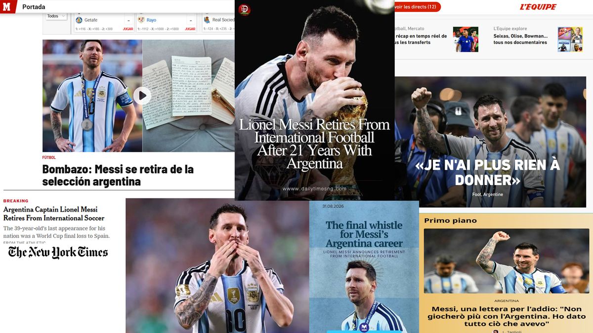 La noticia deportiva del día en el mundo: Messi deja la selección Argentina (Foto: A24.com)
