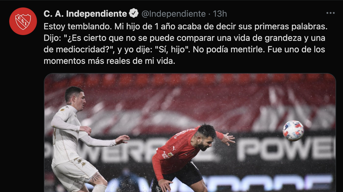 Las redes sociales de Independiente chicanearon a Racing.&nbsp;