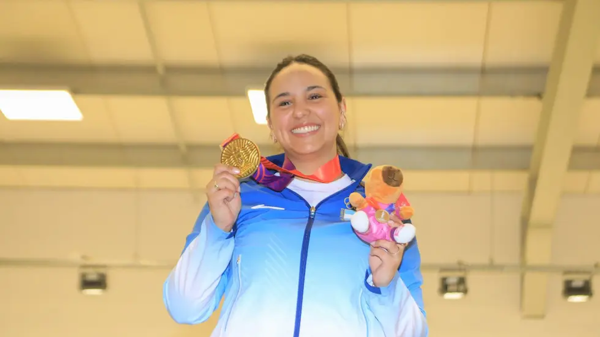 Fernanda Russo en la historia del tiro deportivo en los Juegos Sudamericanos. En Santa Fe logró el oro, como en Cochabamba 2018 y Asunción 2022. (Foto: Prensa COA)