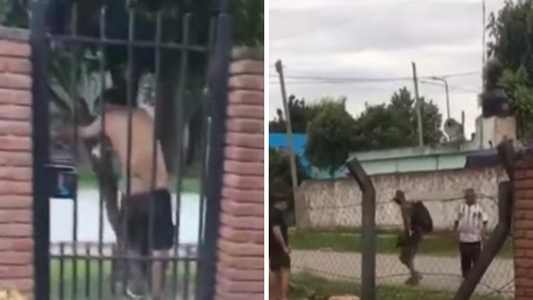 Video: quiso robar una moto y terminó en una zanja tras ser linchado por un grupo de vecinos