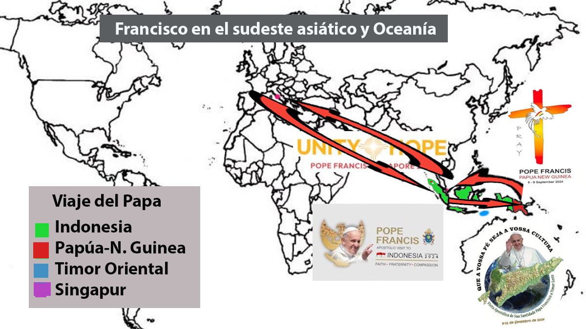 Hasta el 13 de septiembre, el viaje más largo del papa Francisco. (foto: A24.com)