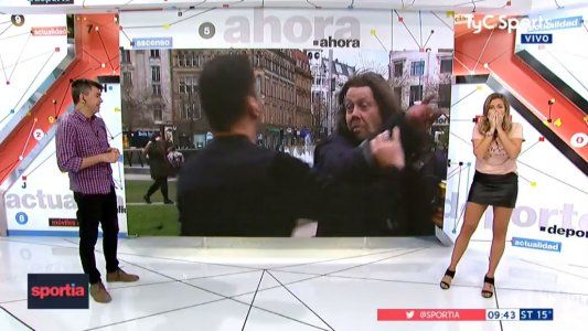 Un linyera intentó golpear al periodista Martín Arévalo cuando salía al aire en vivo