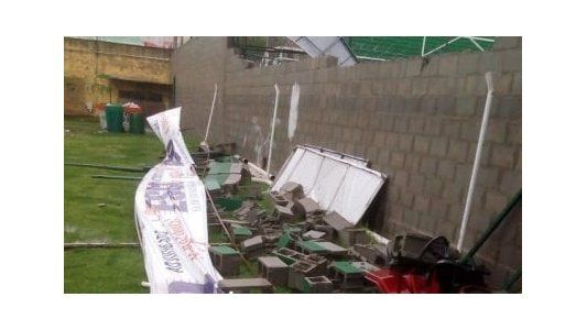 El temporal causó daños materiales en el estadio de Defensa y Justicia