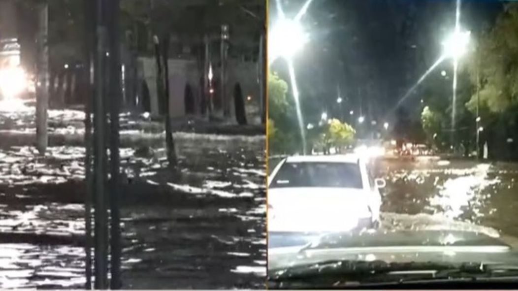 Impactante inundación en Palermo: el agua no drenó y la Avenida Dorrego se convirtió en un río
