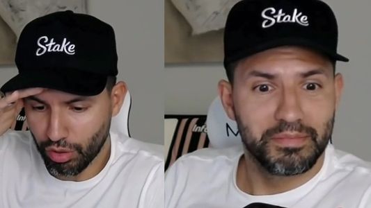 El mal momento del Kun Agüero: le sonó una alarma en su teléfono mientras trasmitía en vivo