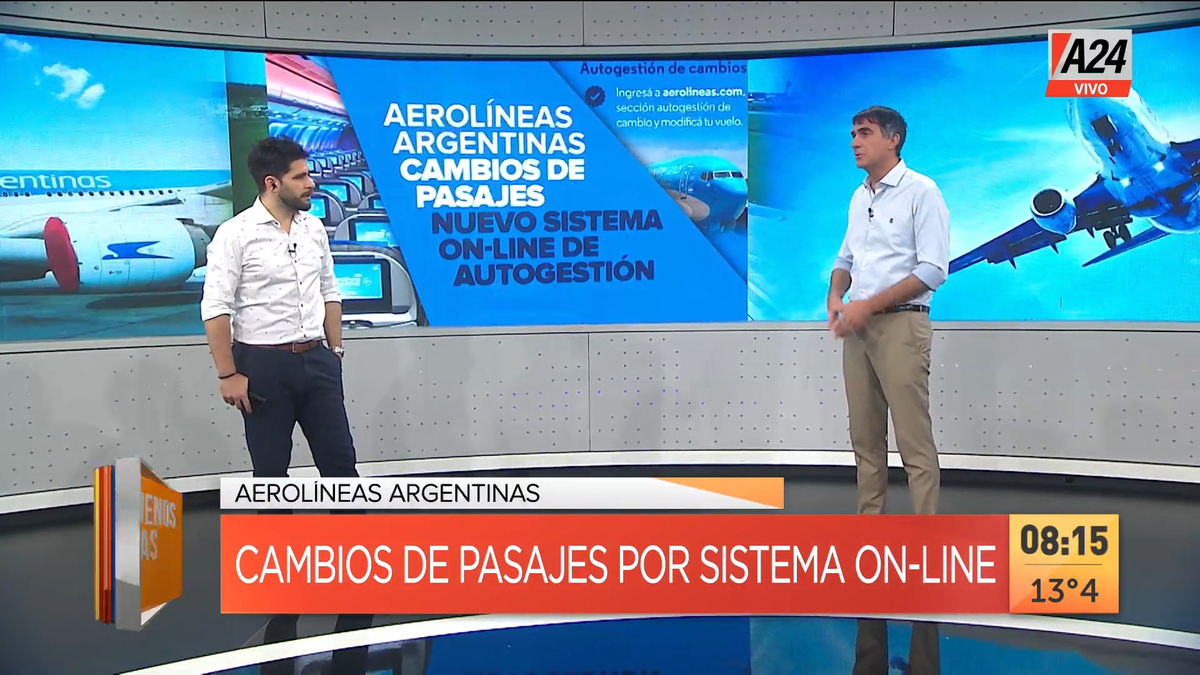 Paso a paso para cambiar pasajes de Aerolíneas Argentinas. (Captura de Tv)