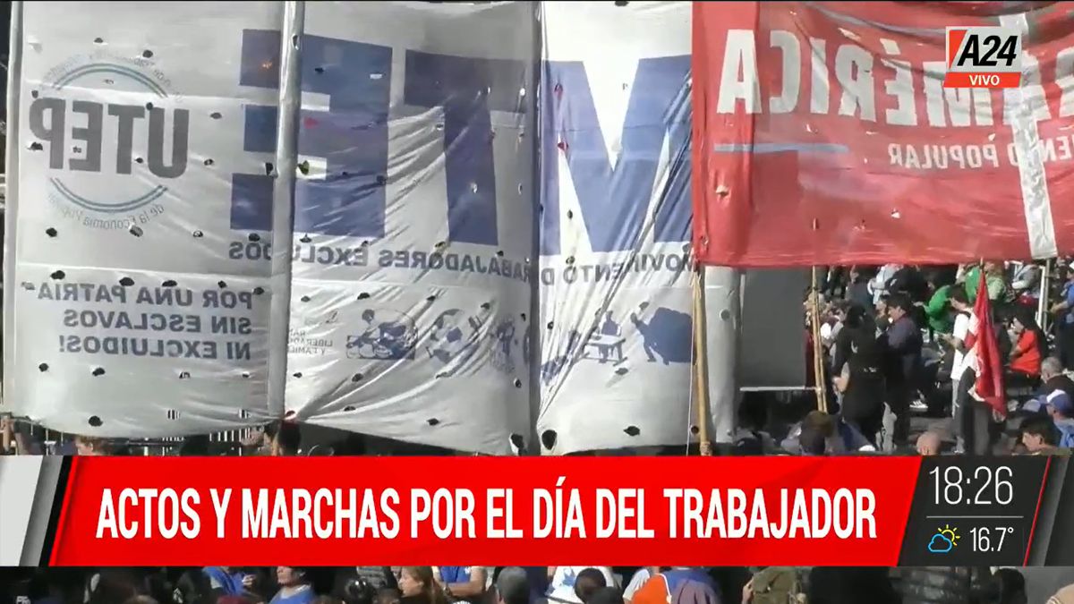Organizaciones sociales y políticas se volcaron a las calles con actos y marchas. (Foto: A24)