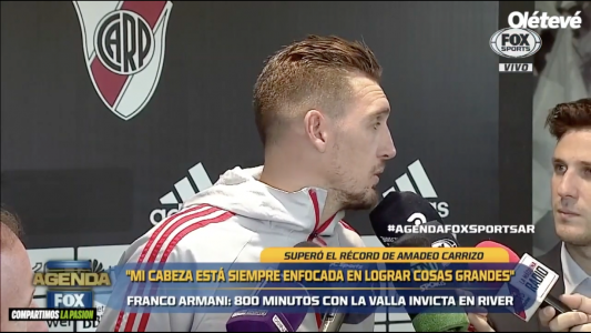 Franco Armani: “Tengo la cabeza tranquila y duermo tranquilo por lo que hice”