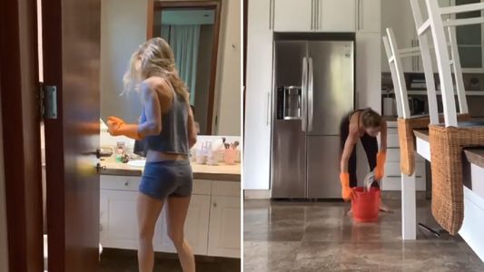 María Vázquez sufre las tareas del hogar en cuarentena: Otra actividad para pegarse un corchazo