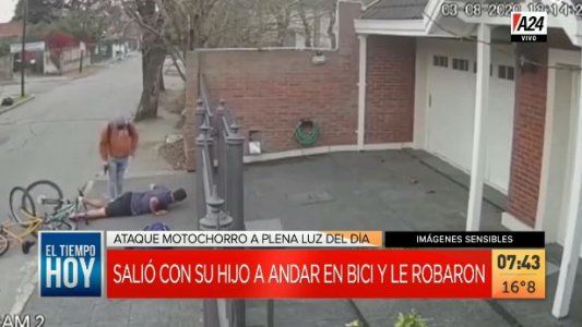 Imágenes sensibles: violento robo de motochorros en Adrogué