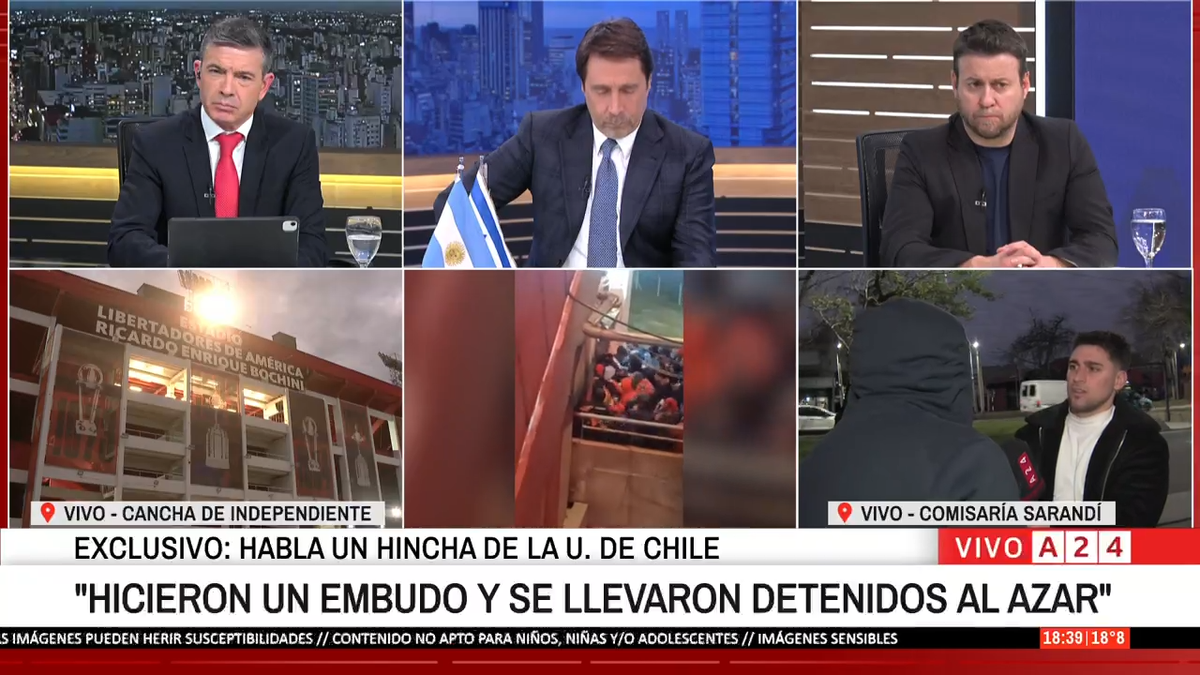 Un hincha de la U de Chile brindó su versión de los hechos de ayer en el partido contra Independiente que terminó con incidentes. (Foto: archivo).