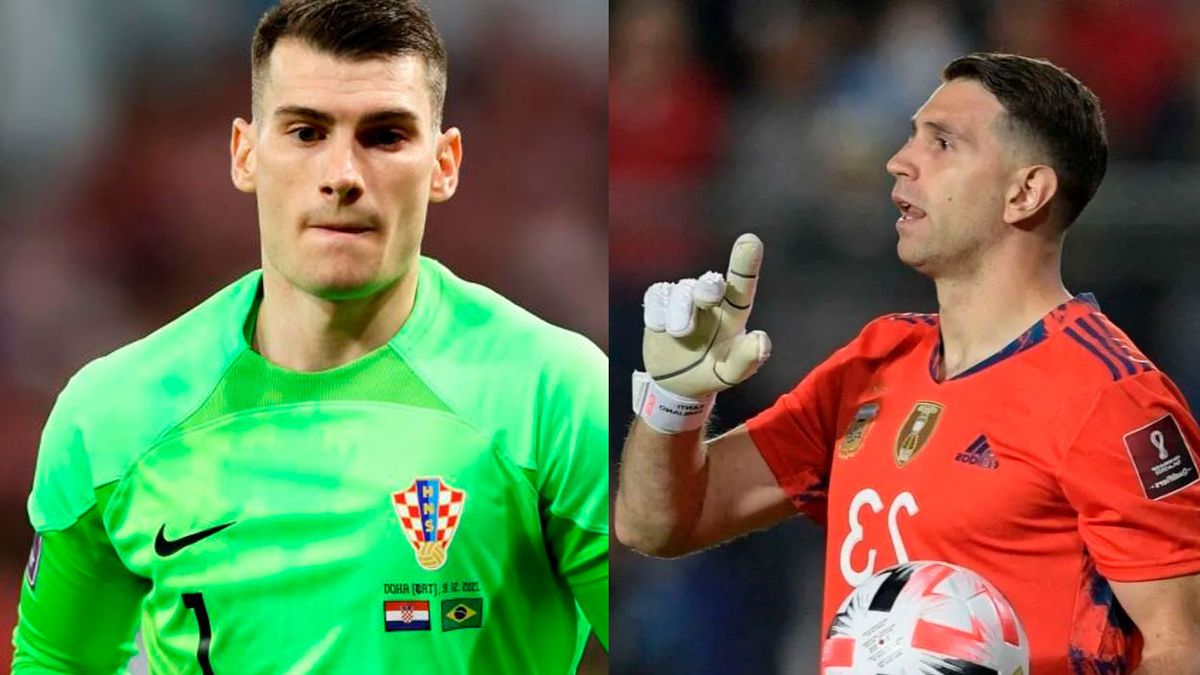 Lovre Kalinic, arquero de Croacia, apuntó contra Dibu Martínez