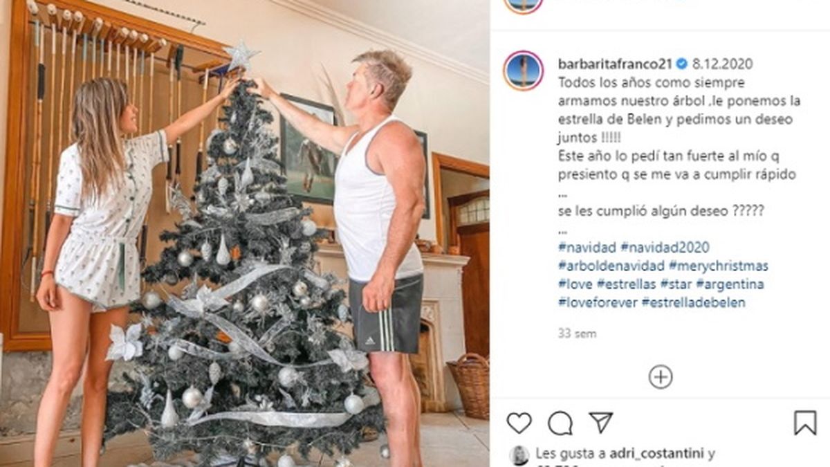 La última foto que Barby Franco posteó en el feed de su cuenta de Instagram junto a su pareja, el abogado Fernando Burlando fue en diciembre de 2020.