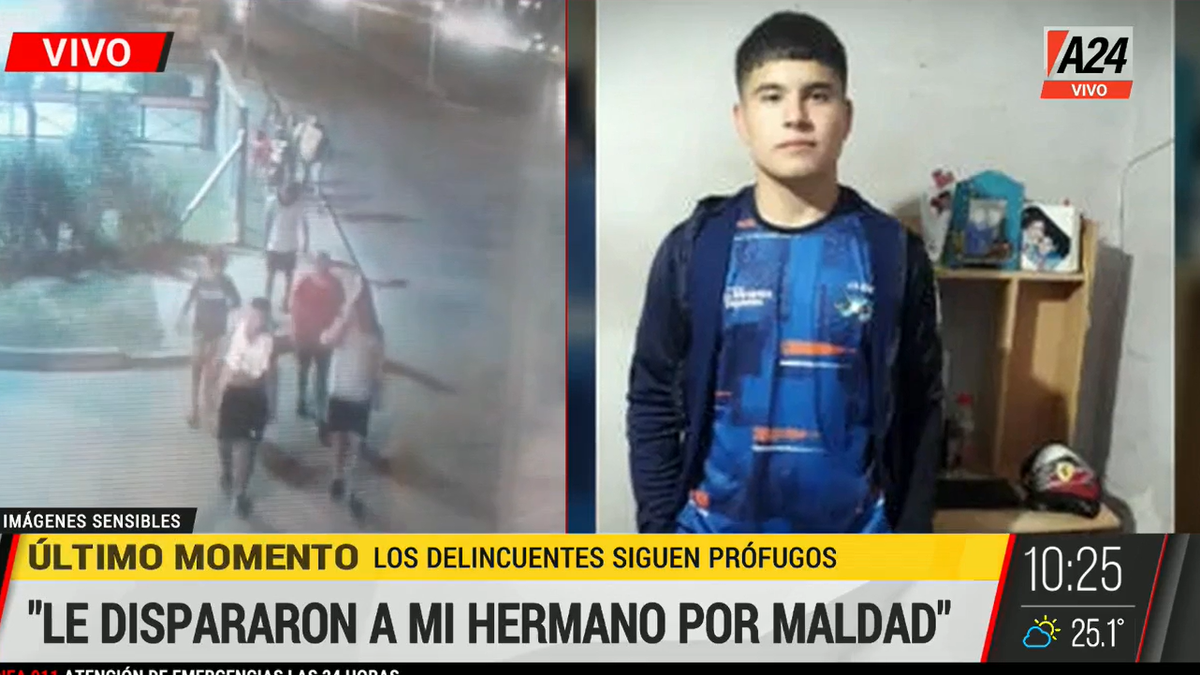 Balearon a un chico de 17 años en Virrey del Pino. (Foto: Captura A24)&nbsp;