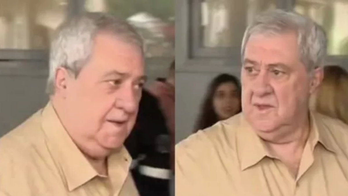 El grito de Jorge Amor Ameal antes de subir al avión con el plantel de Boca. (Foto: Captura video)&nbsp;