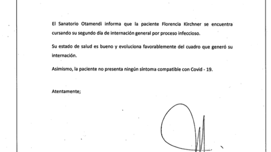 Internaron a Florencia Kirchner en el Sanatorio Otamendi