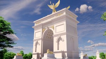 El arco del triunfo que quiere Trump para Washington. Pero viene con una sorpresa complicada (Foto: Render del proyecto de la Casa Blanca)